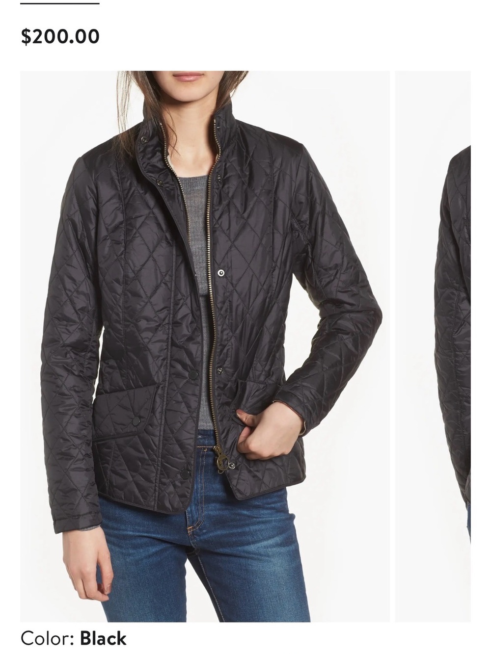 Barbour Black Quilted Lightweight Puffer Jacket
